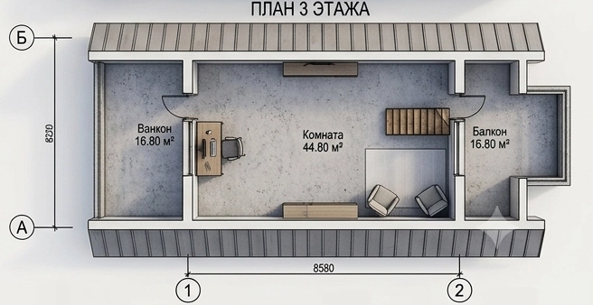 Фото мансарды — 3 этаж