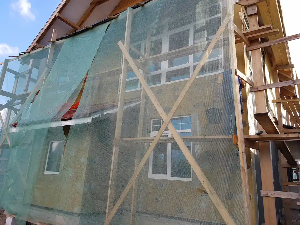 Утеплённая коробка дома из газобетона в профиль